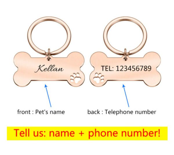 Zookaria Personalized Collar Pet ID Tag Rose gold
