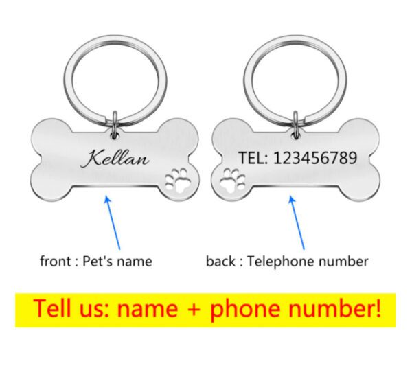 Zookaria Personalized Collar Pet ID Tag Silver