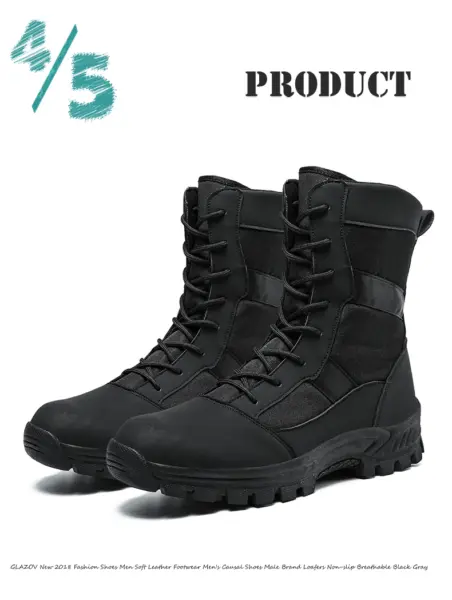 Autumn Military Tactical Boots For Men Leather 4