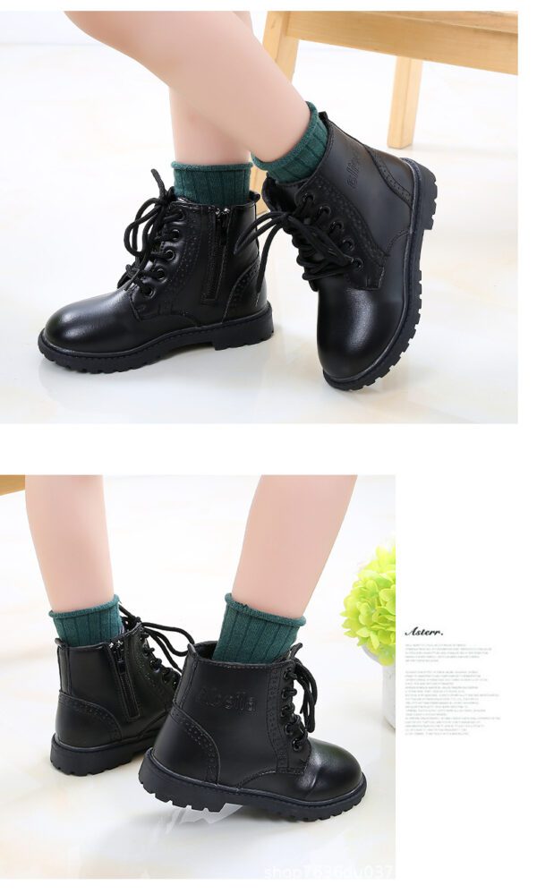 Boys Boots Girls Martin Boots Black Leather Classic 2