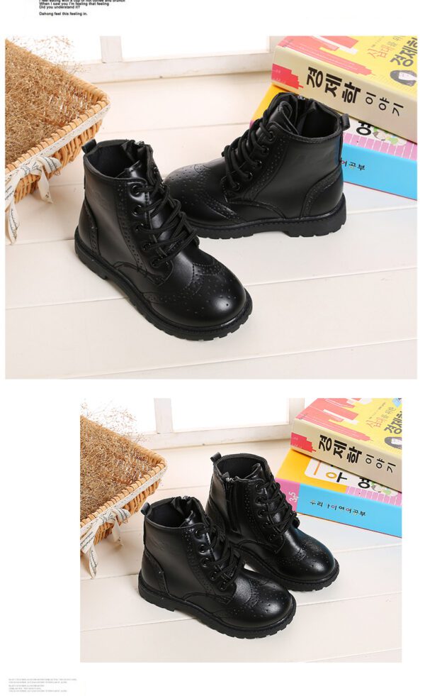 Boys Boots Girls Martin Boots Black Leather Classic 4
