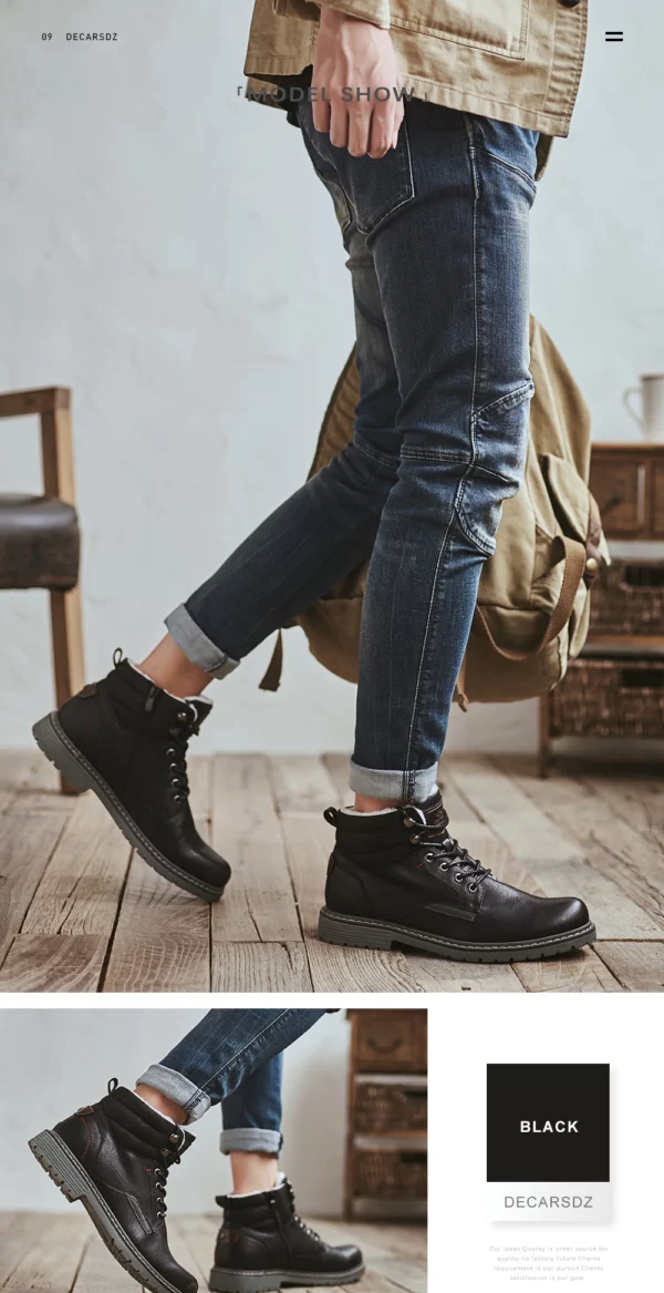 DECARSDZ Men Boots luxury Leather Comfy