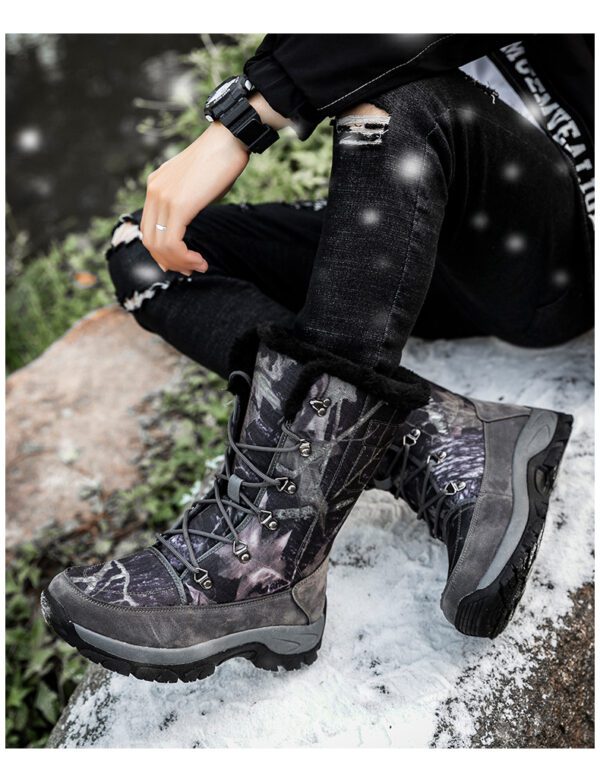 Winter Mens Hiking Boots Snow Boots Plus Velvet 17