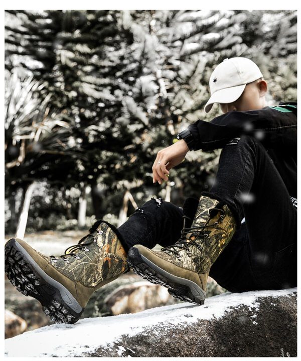 Winter Mens Hiking Boots Snow Boots Plus Velvet 18
