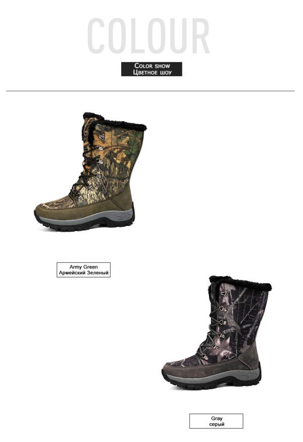 Winter Mens Hiking Boots Snow Boots Plus Velvet 16