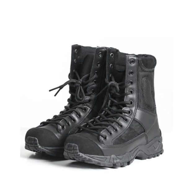 Military Army Boots Men Black Leather 10
