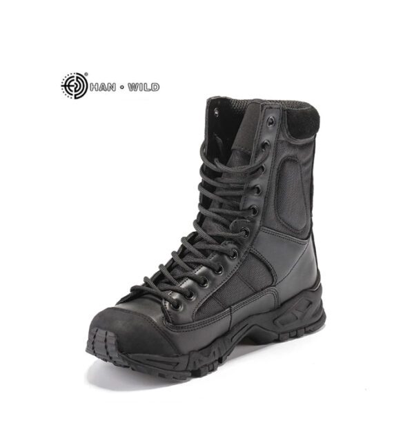 Military Army Boots Men Black Leather