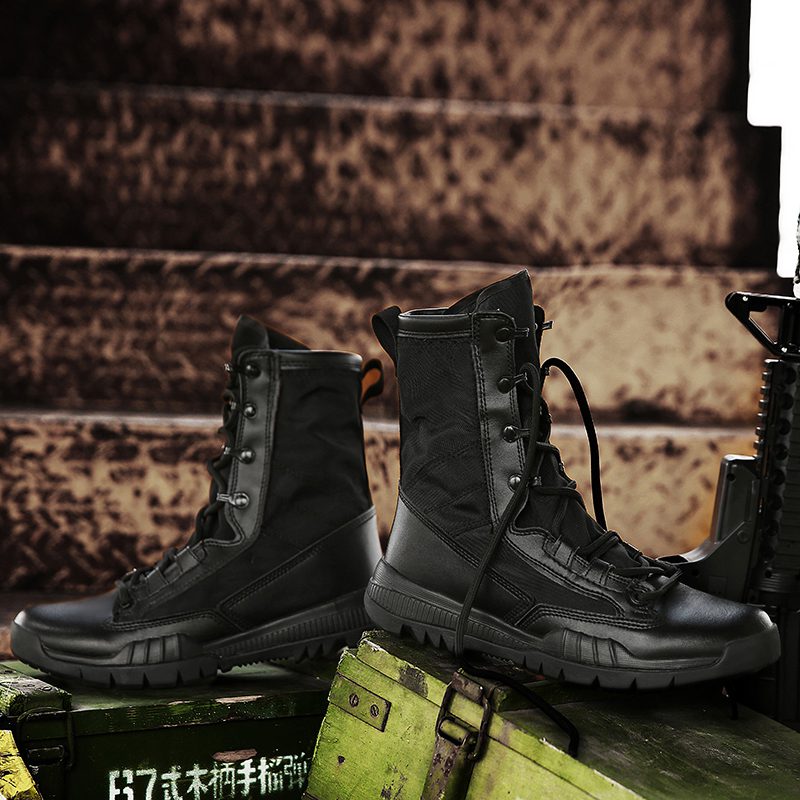 Original Men Army Military Boots Black 10