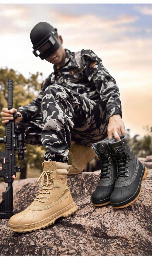 SOLIBEN Tactical Military Combat Boots Men Ankle Boot Hunting 2