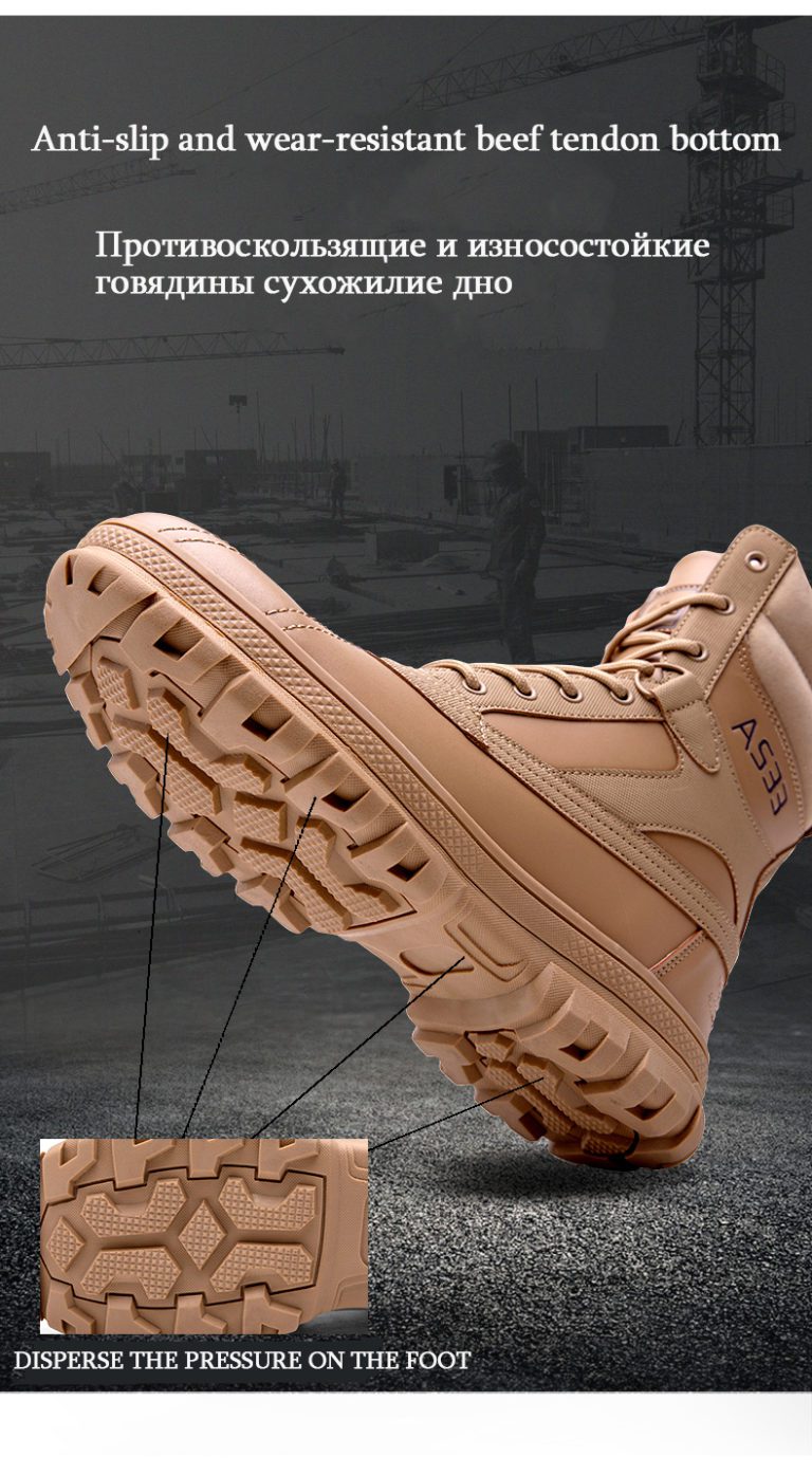 SOLIBEN Tactical Military Combat Boots Men Ankle Boot Hunting 6