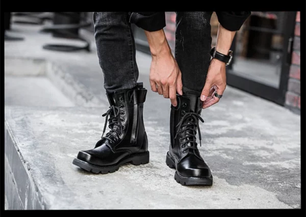 Steel Toe Men Military Boots Leather Safety Shoes 10