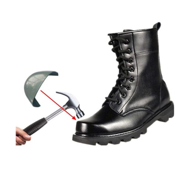 Steel Toe Men Military Boots Leather Safety Shoes 2022