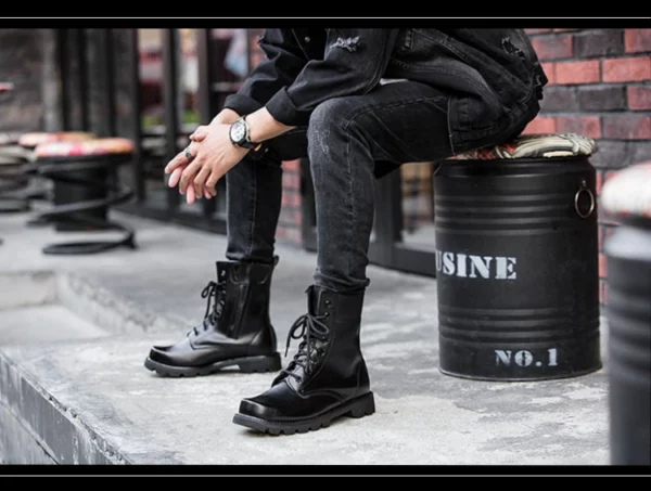 Steel Toe Men Military Boots Leather Safety Shoes 3