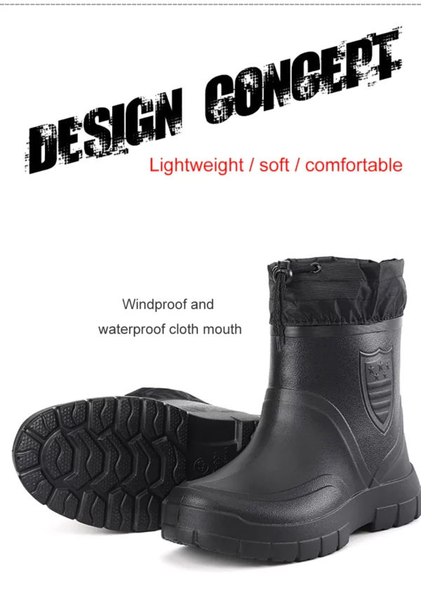 Winter Men's Boots Non-Slip Rain Boots Fashion Man 12