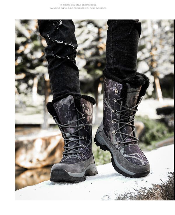 Winter Mens Hiking Boots Snow Boots Plus Velvet 1