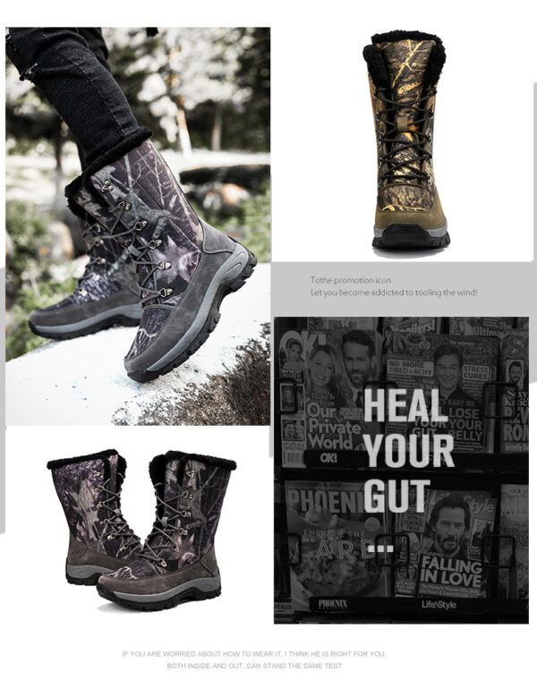 Winter Mens Hiking Boots Snow Boots Plus Velvet 10