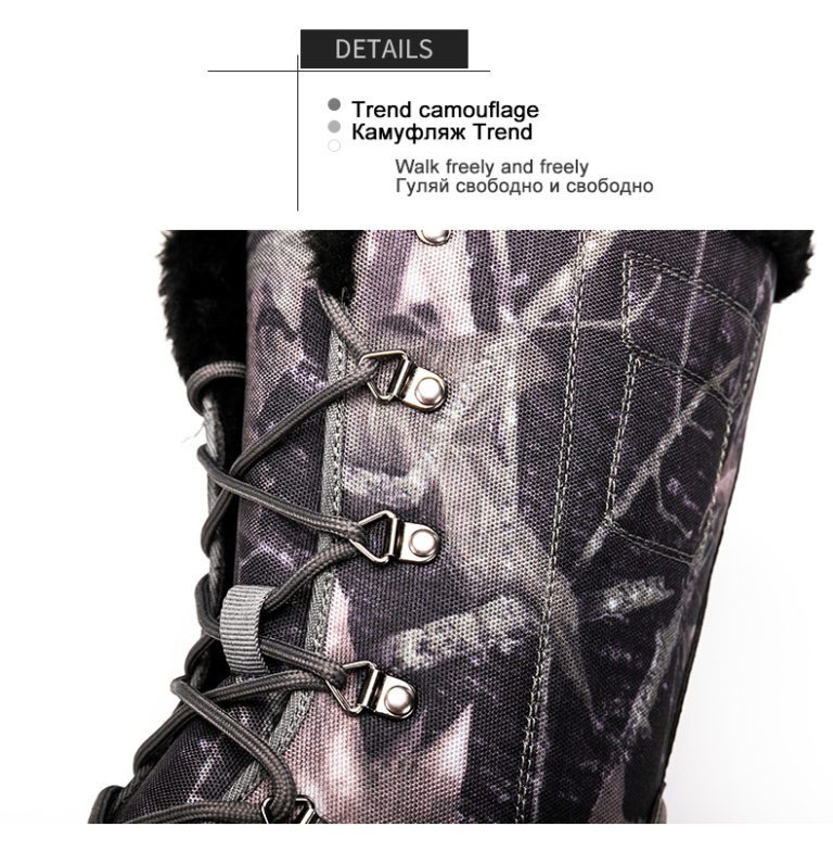 Winter Mens Hiking Boots Snow Boots Plus Velvet 12