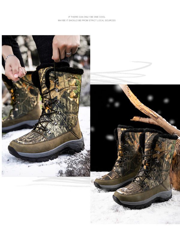 Winter Mens Hiking Boots Snow Boots Plus Velvet 2