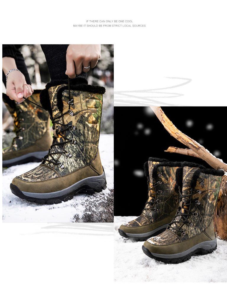 Winter Mens Hiking Boots Snow Boots Plus Velvet 2