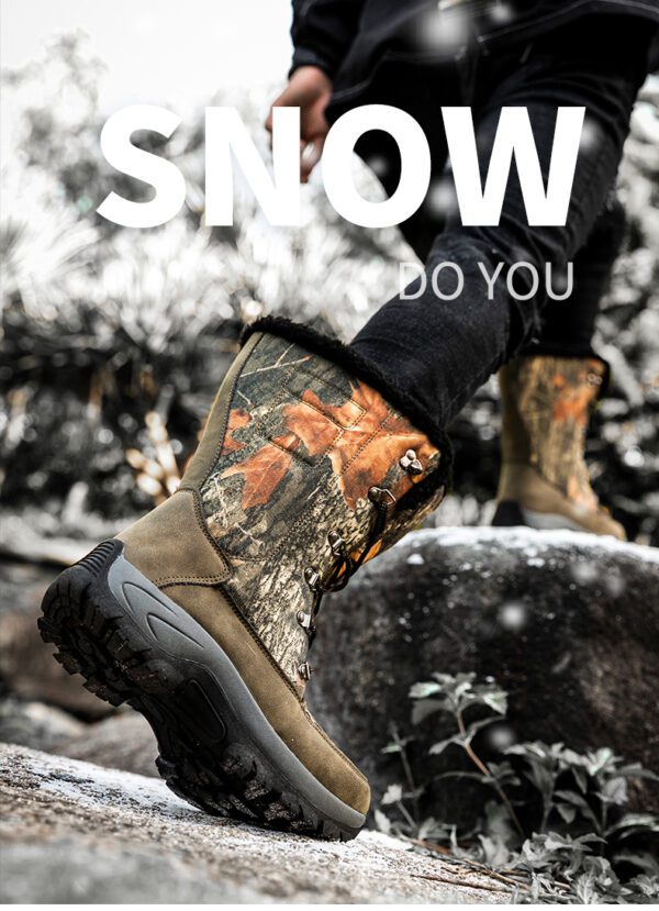 Winter Mens Hiking Boots Snow Boots Plus Velvet 4