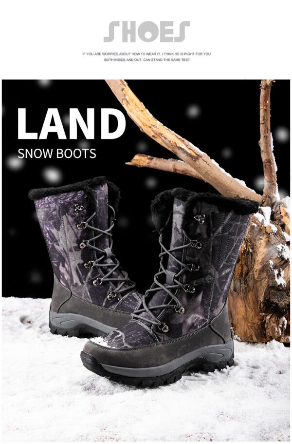 Winter Mens Hiking Boots Snow Boots Plus Velvet 6