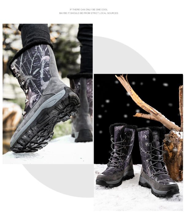 Winter Mens Hiking Boots Snow Boots Plus Velvet 8