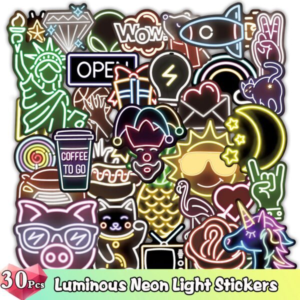 YAMIOW Glow in The Dark Neon Light Stickers - Image 5
