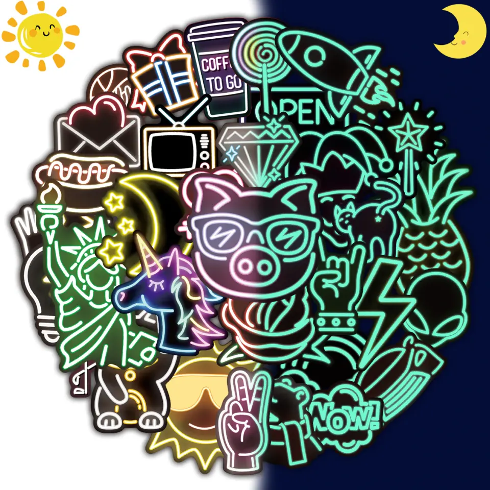 YAMIOW Glow in The Dark Neon Light Stickers