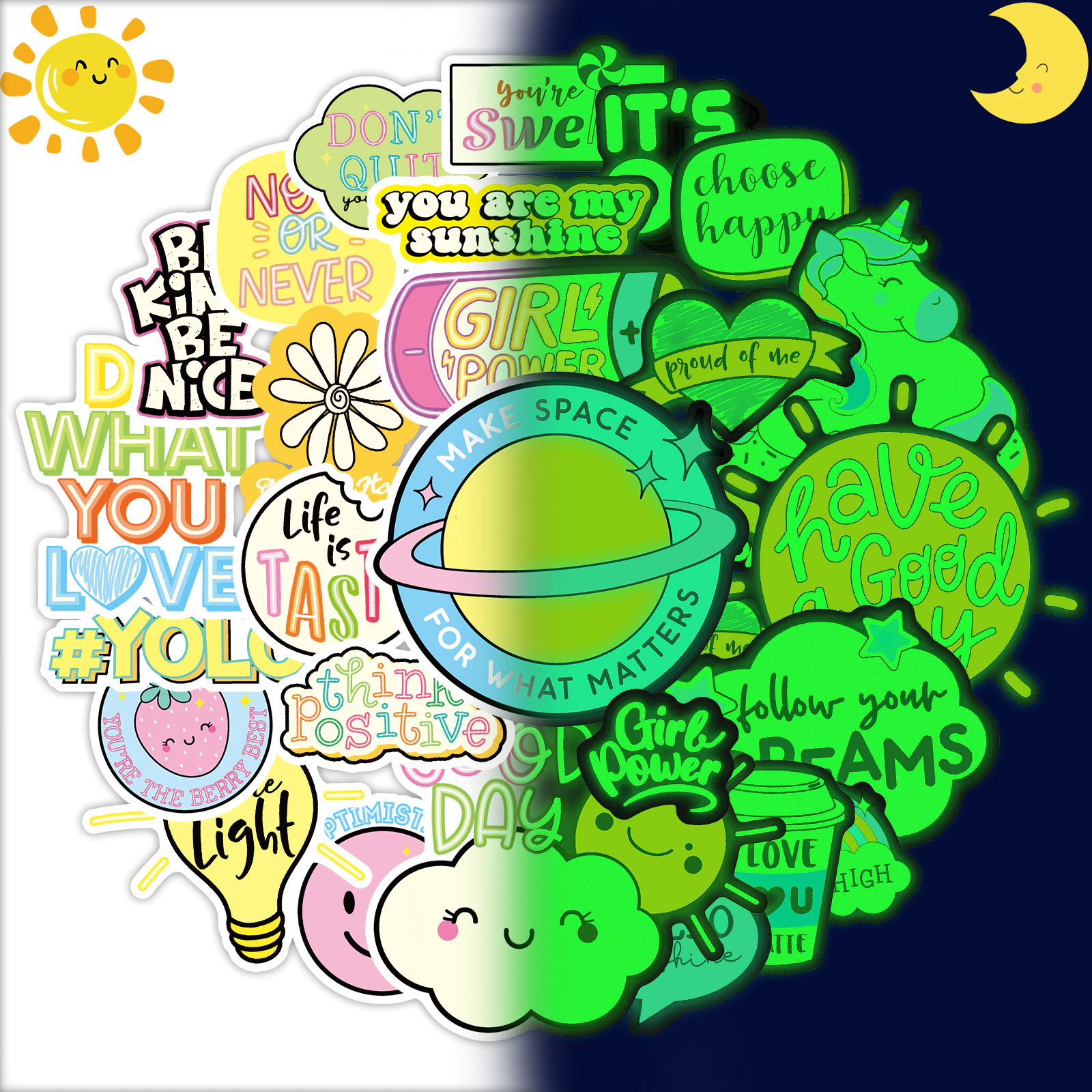 YAMIOW Glow in The Dark Neon Light Stickers