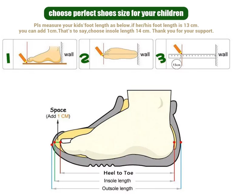 MUPLY M13 Kids Shoes Size Chart