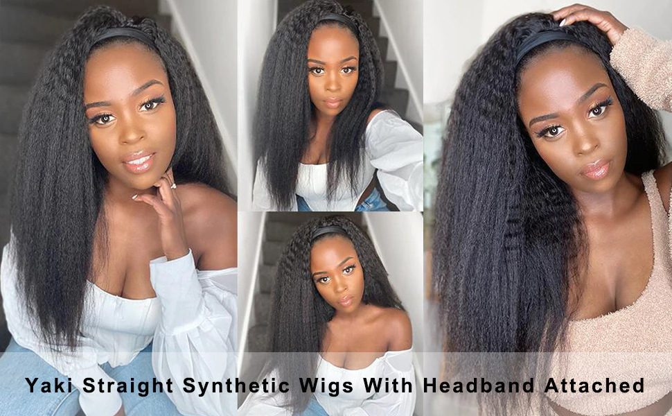 Fave Kinky Straight Headband Synthetic Wig