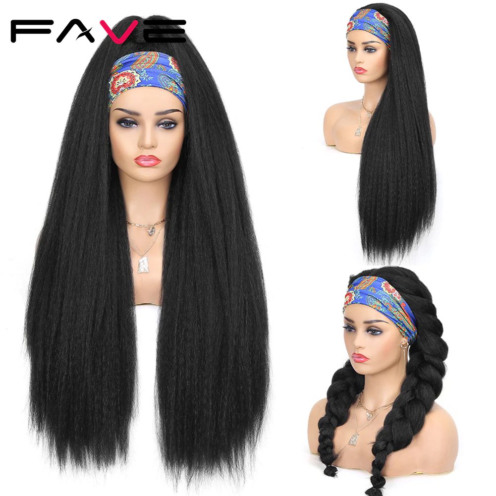 Fave Kinky Straight Headband Synthetic Wig