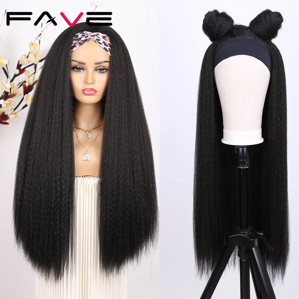 Fave Kinky Straight Headband Synthetic Wig