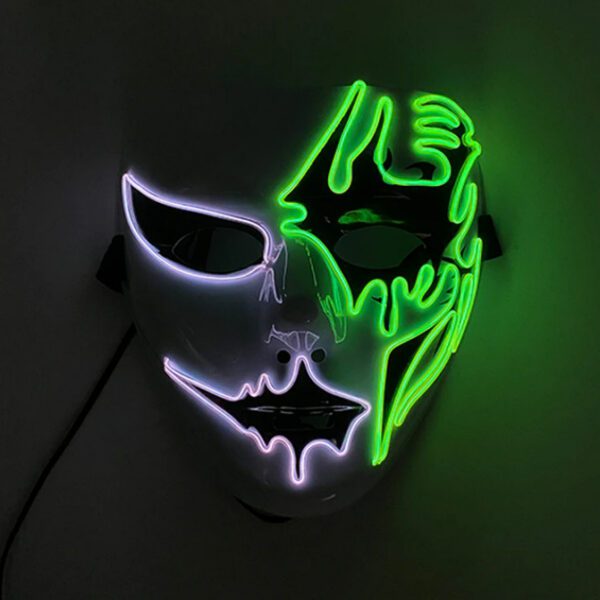YEAHUI EL LED Mask Cosplay White-Green