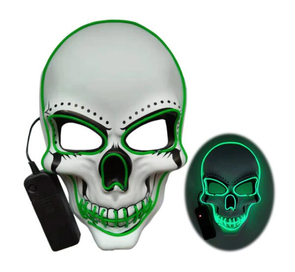 Led Skeleton Mask Halloween White-Green