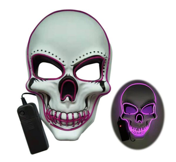 Led Skeleton Mask Halloween White-Purple