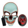 Led Skeleton Mask Halloween White-Red