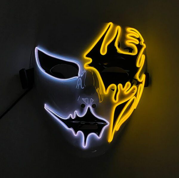 YEAHUI EL LED Mask Cosplay White-Yellow
