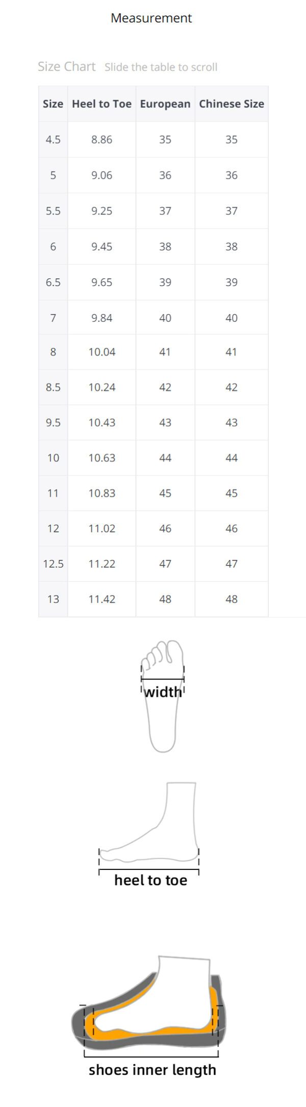 Size Charts