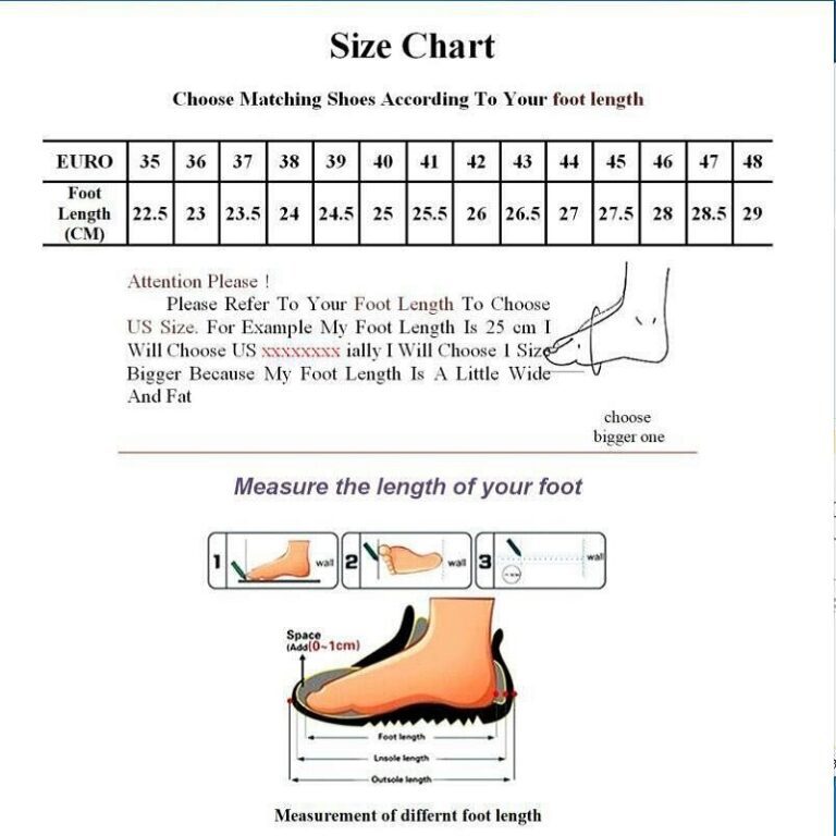 Ardor A13 Mens Running Shoes Size Chart
