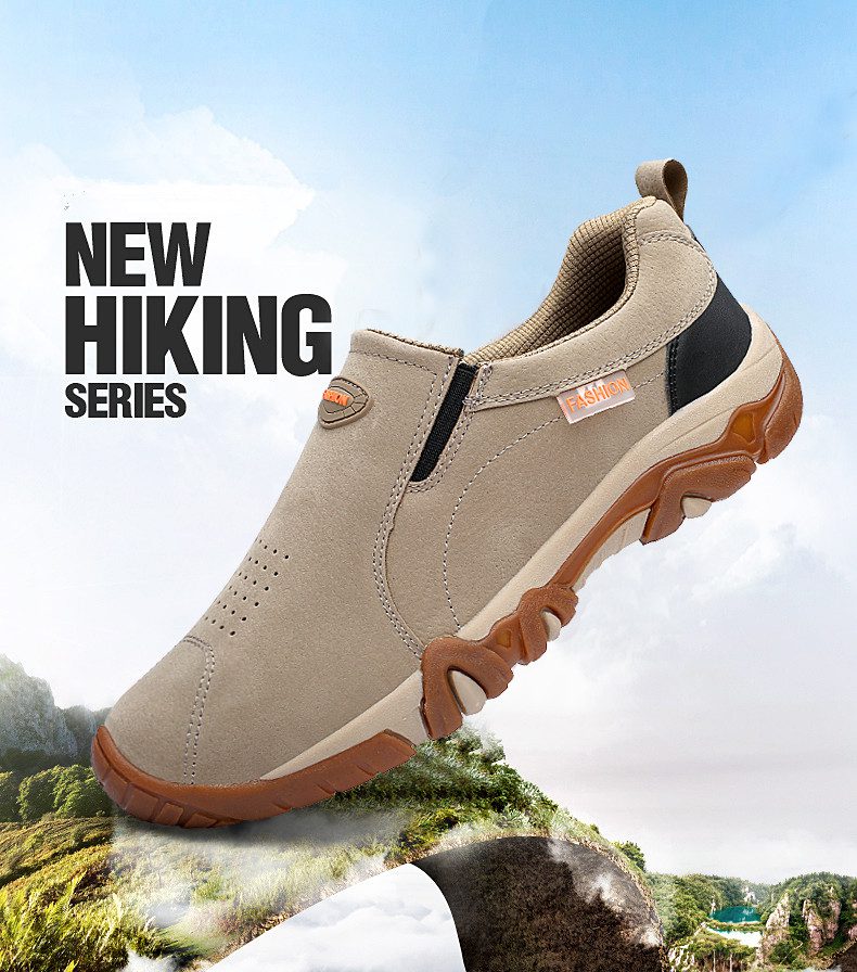PUDUN PN90 Men Leather Sneakers Non-Slip Trekking Shoes