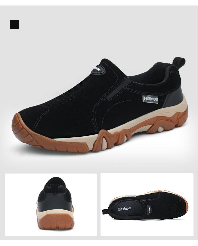 PUDUN PN90 Men Leather Sneakers Black