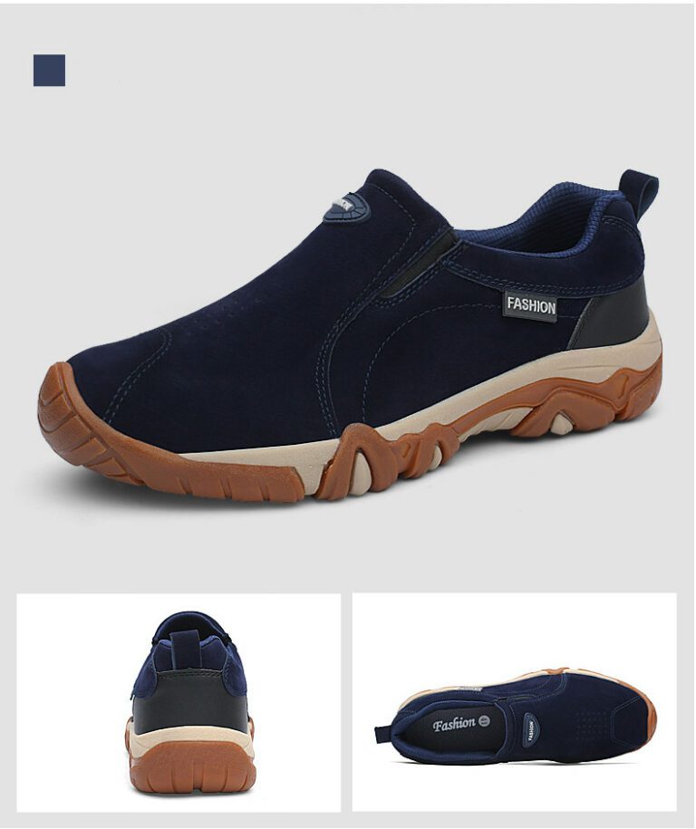 PUDUN PN90 Men Leather Sneakers Blue