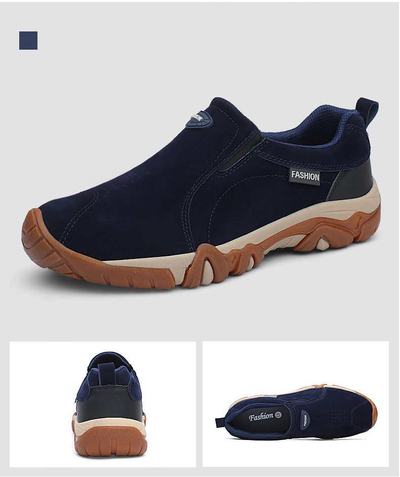 PUDUN PN90 Men Leather Sneakers Blue