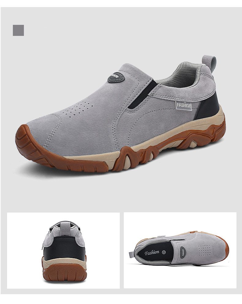 PUDUN PN90 Men Leather Sneakers Black Gray