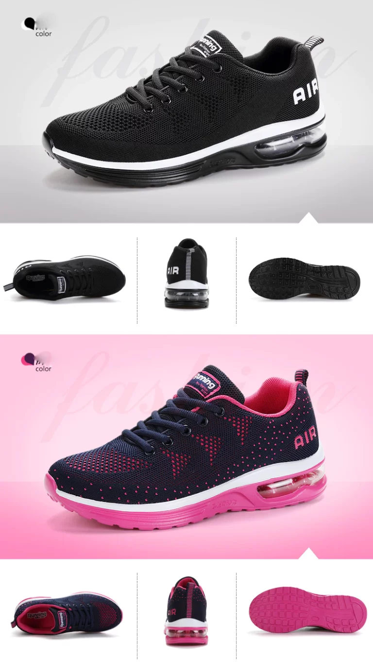 Running Air Men's Lightweight Athletic Running Shoes Pink Black