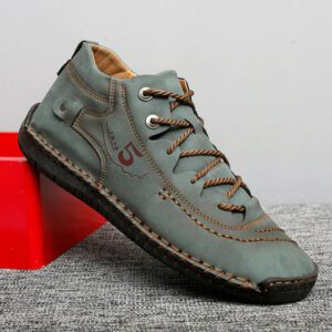 5 1978 Men Leather Casual Shoes 9926-Green
