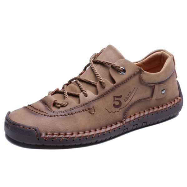 5 1978 Men Leather Casual Shoes 9931-Khaki