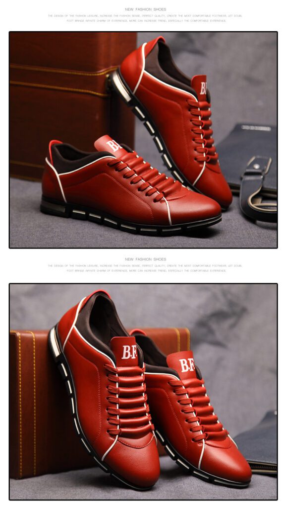B.F. Men Shoes Casual Sneakers Red