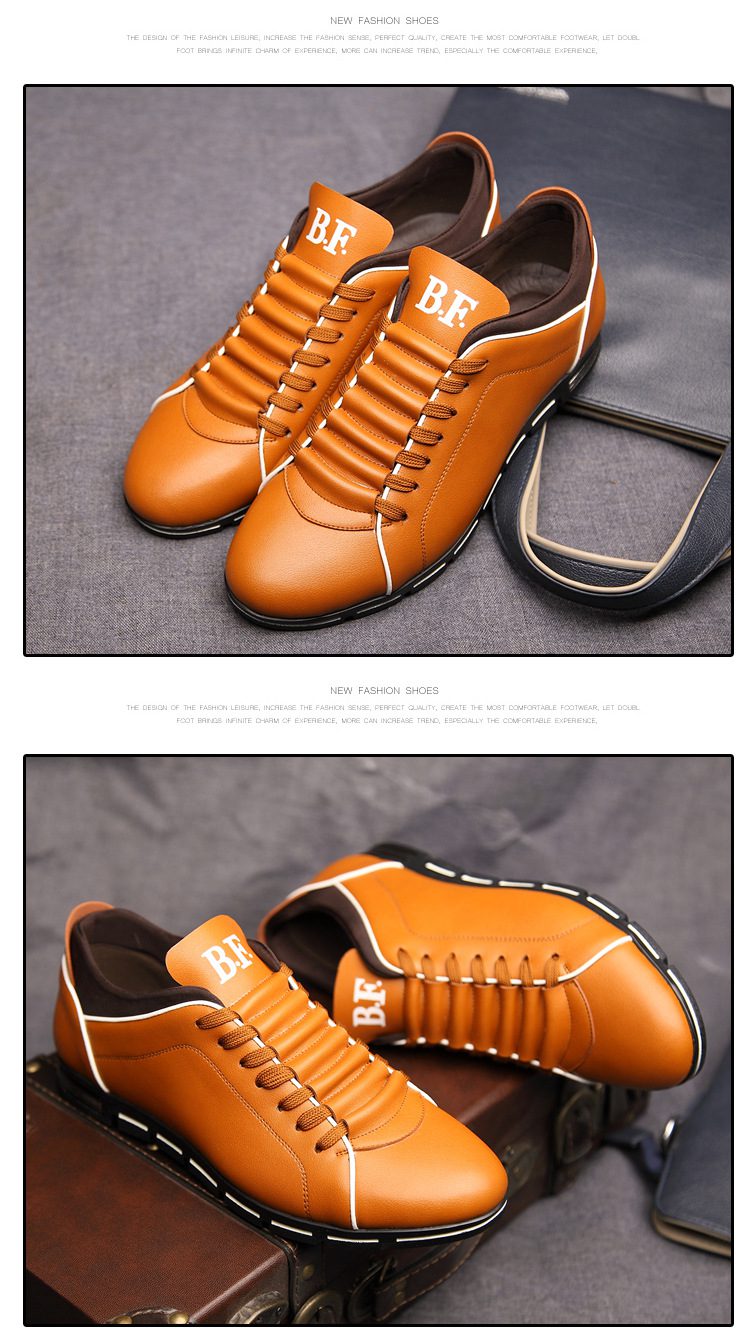 B.F. Men Shoes Casual Sneakers Orange